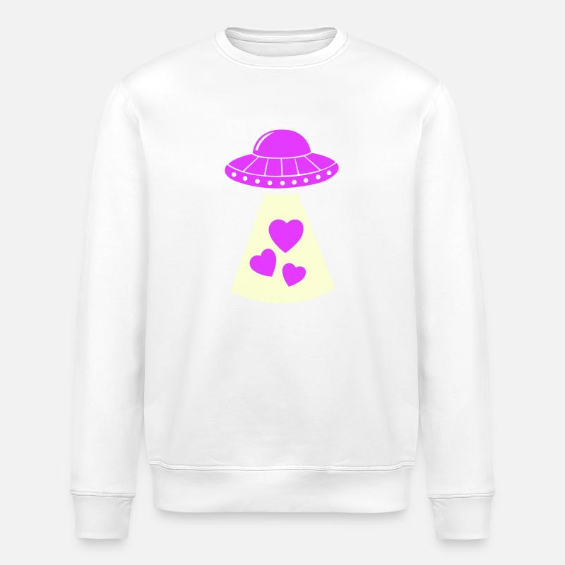 ufo herz - Stanley/Stella Unisex Bio-Sweatshirt ROLLER - Weiß