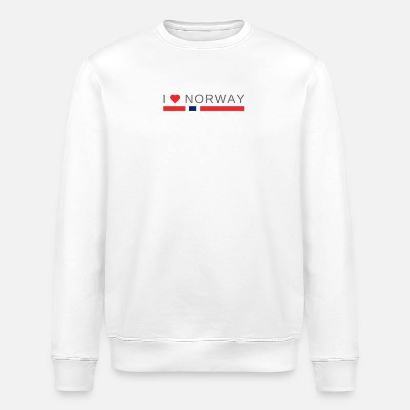 J'aime la Norvège - Sweat bio ROLLER Stanley/Stella Unisexe - blanc