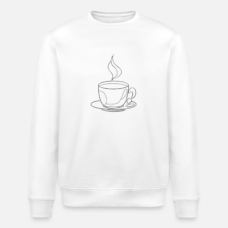 Lineart Coffee - Stanley/Stella Unisex Bio-Sweatshirt ROLLER - Weiß
