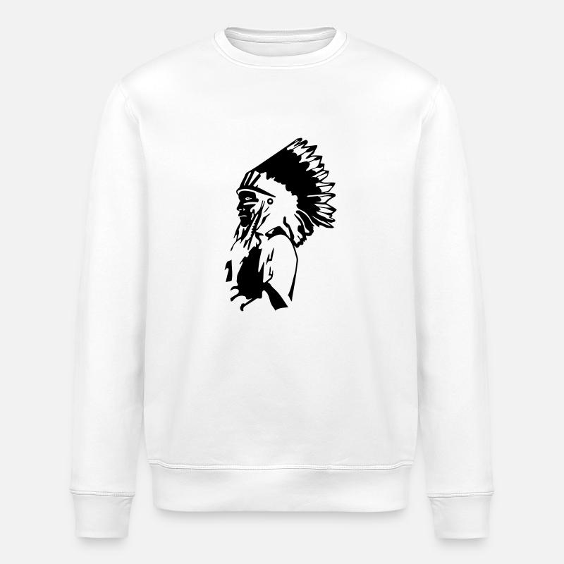 Indianer - Stanley/Stella Unisex Bio-Sweatshirt ROLLER - Weiß