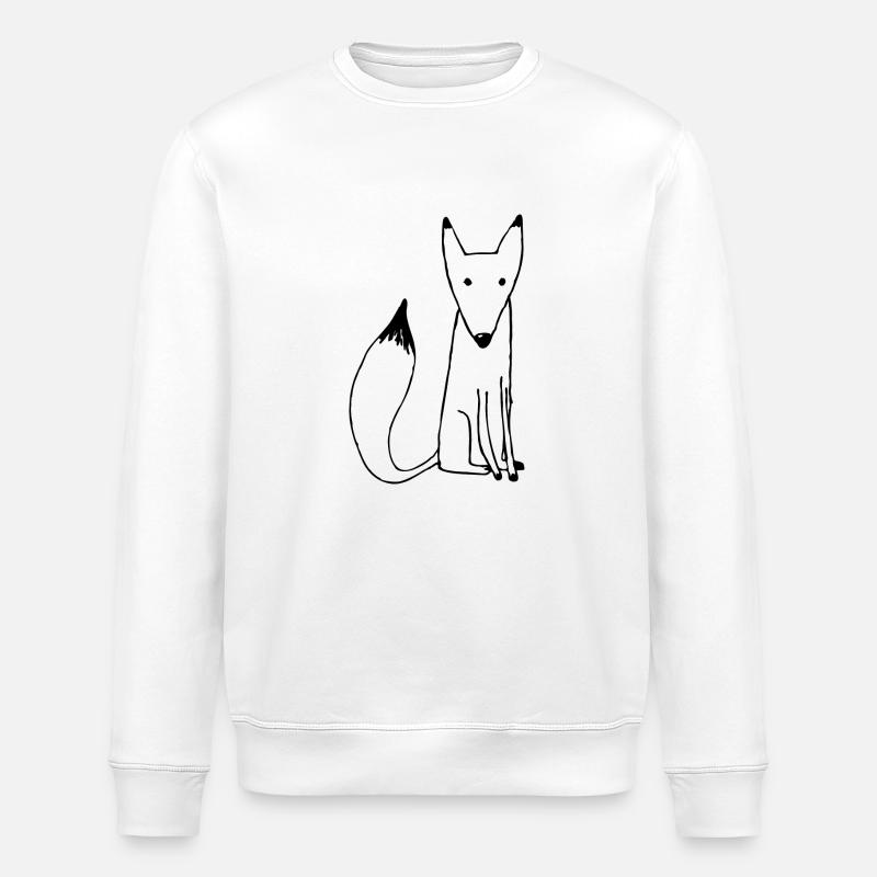 White Fox Isatis - Stanley/Stella ROLLER Unisex Organic Sweatshirt - white