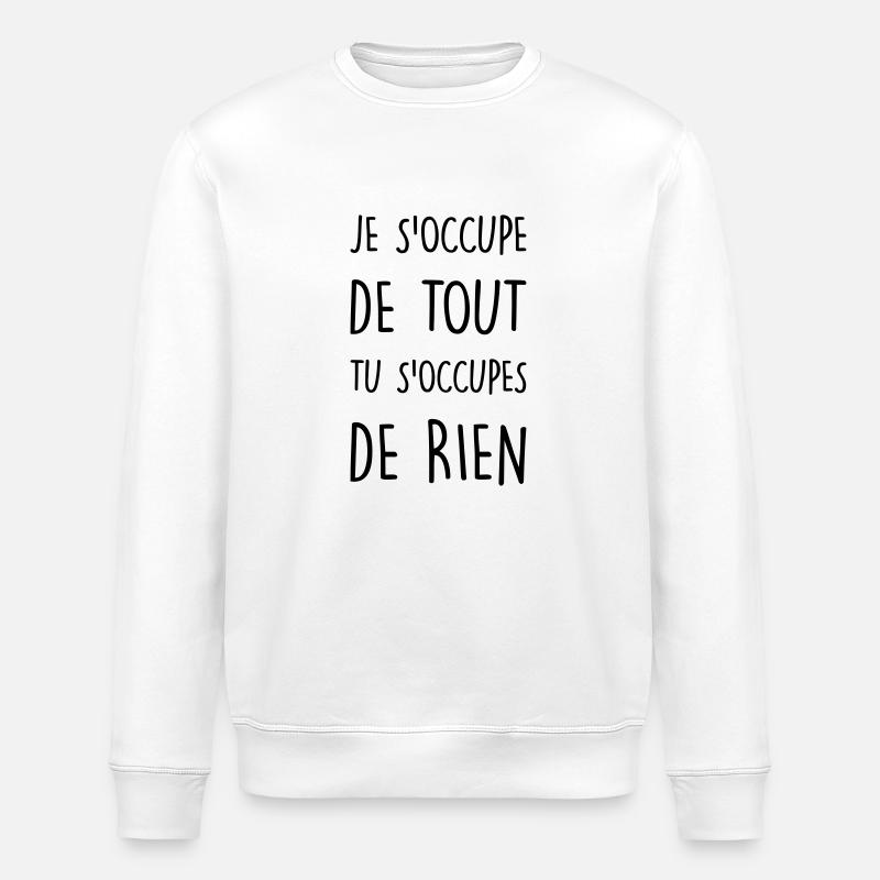 je s'occupe - Sweat bio ROLLER Stanley/Stella Unisexe - blanc