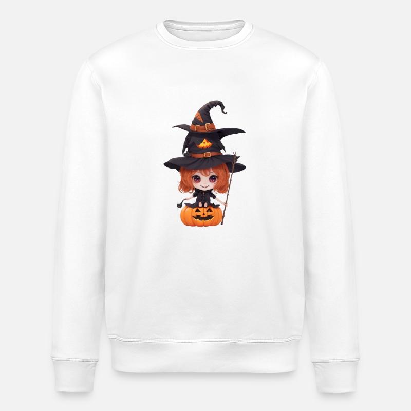 Helloween Kürbis Hexe - Stanley/Stella Unisex Bio-Sweatshirt ROLLER - Weiß