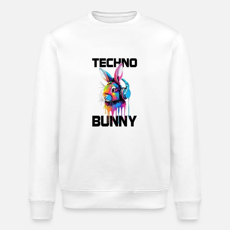 Lapin Techno - Sweat bio ROLLER Stanley/Stella Unisexe - blanc