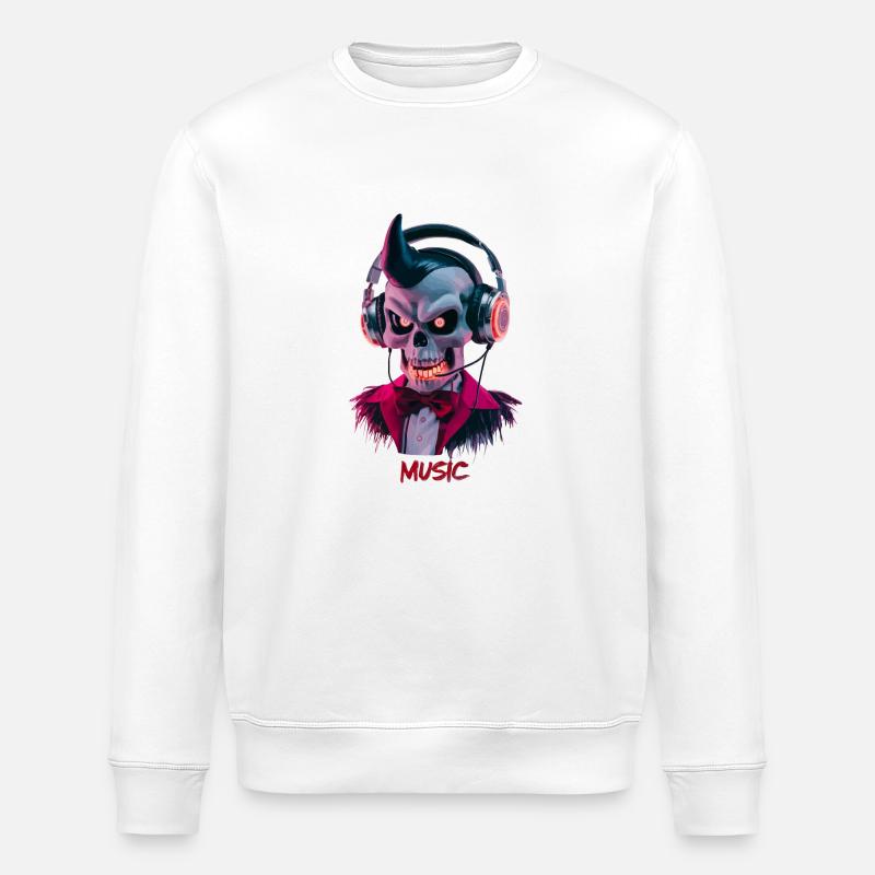 ROCK AUF MUSIK - Stanley/Stella Unisex Bio-Sweatshirt ROLLER - Weiß