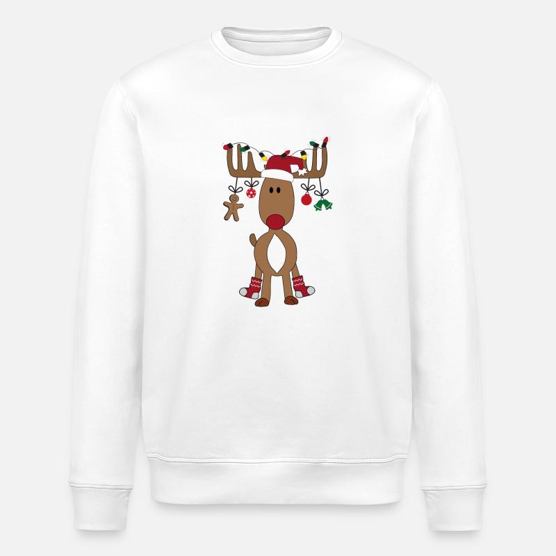 Noël avec des rennes - Sweat bio ROLLER Stanley/Stella Unisexe - blanc