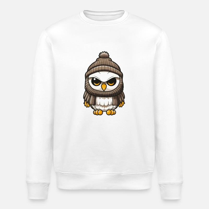 winter eule - Stanley/Stella Unisex Bio-Sweatshirt ROLLER - Weiß