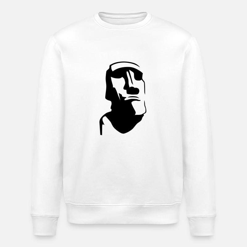 Easter Island - Stanley/Stella ROLLER Unisex Organic Sweatshirt - white