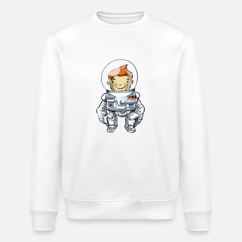 Junger Astronaut - Stanley/Stella Unisex Bio-Sweatshirt ROLLER - Weiß