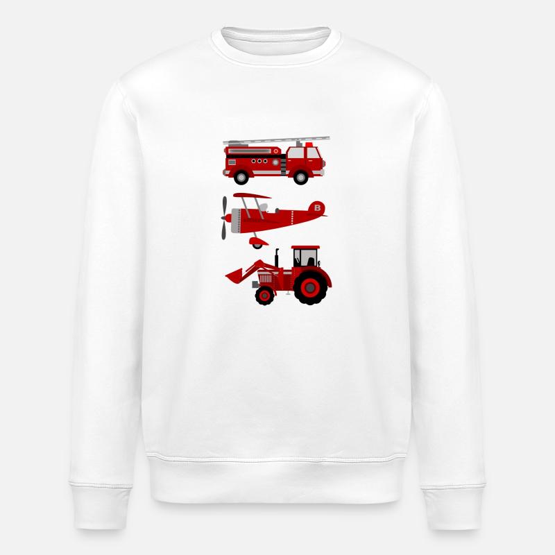 Fahrzeuge - Stanley/Stella Unisex Bio-Sweatshirt ROLLER - Weiß