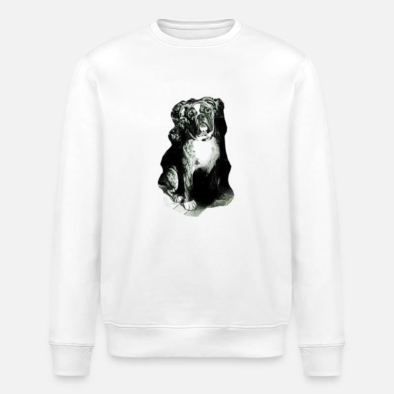 Bulldog02 - Stanley/Stella Unisex Bio-Sweatshirt ROLLER - Weiß