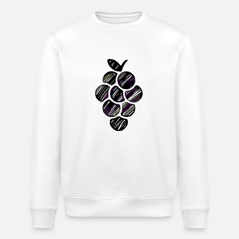 illustrierte Trauben - Stanley/Stella Unisex Bio-Sweatshirt ROLLER - Weiß