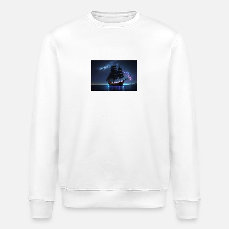 Voilier sous un ciel mystique - Sweat bio ROLLER Stanley/Stella Unisexe - blanc