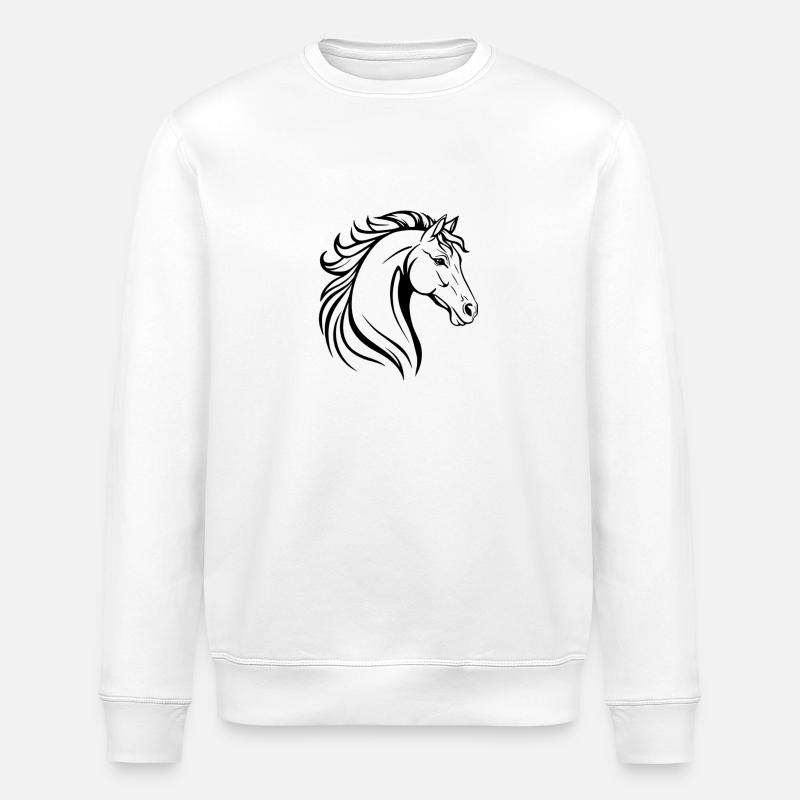 Illustration de cheval - Sweat bio ROLLER Stanley/Stella Unisexe - blanc