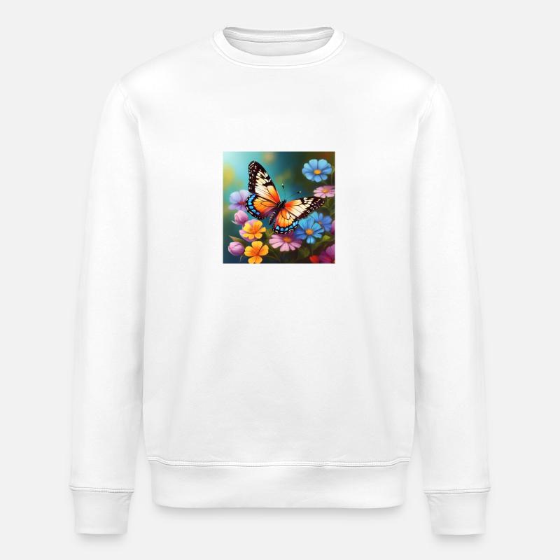 Papillon africain - Sweat bio ROLLER Stanley/Stella Unisexe - blanc