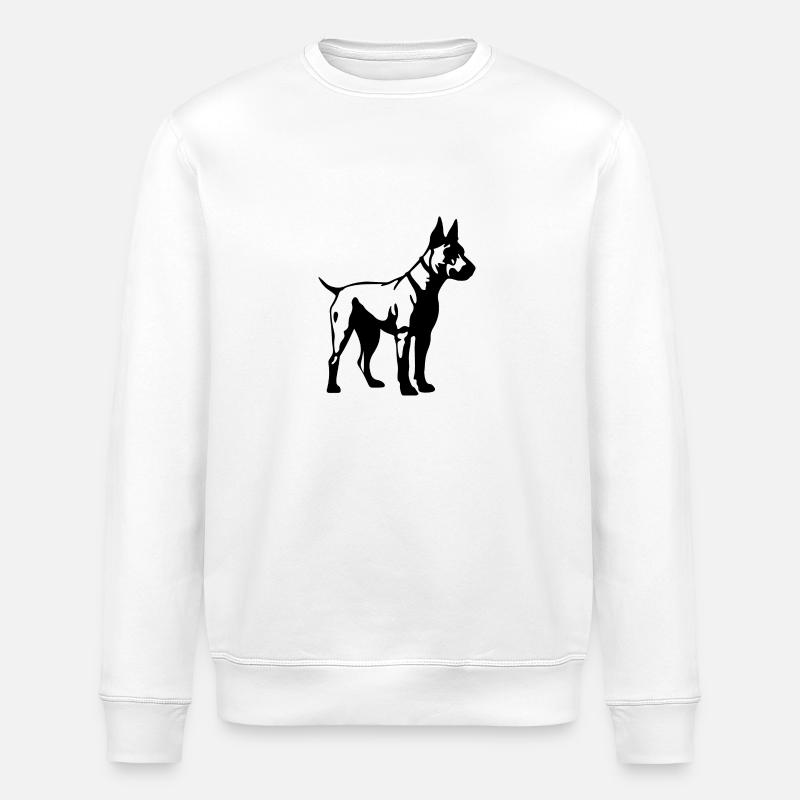 Bull Terrier Hund - Stanley/Stella Unisex Bio-Sweatshirt ROLLER - Weiß