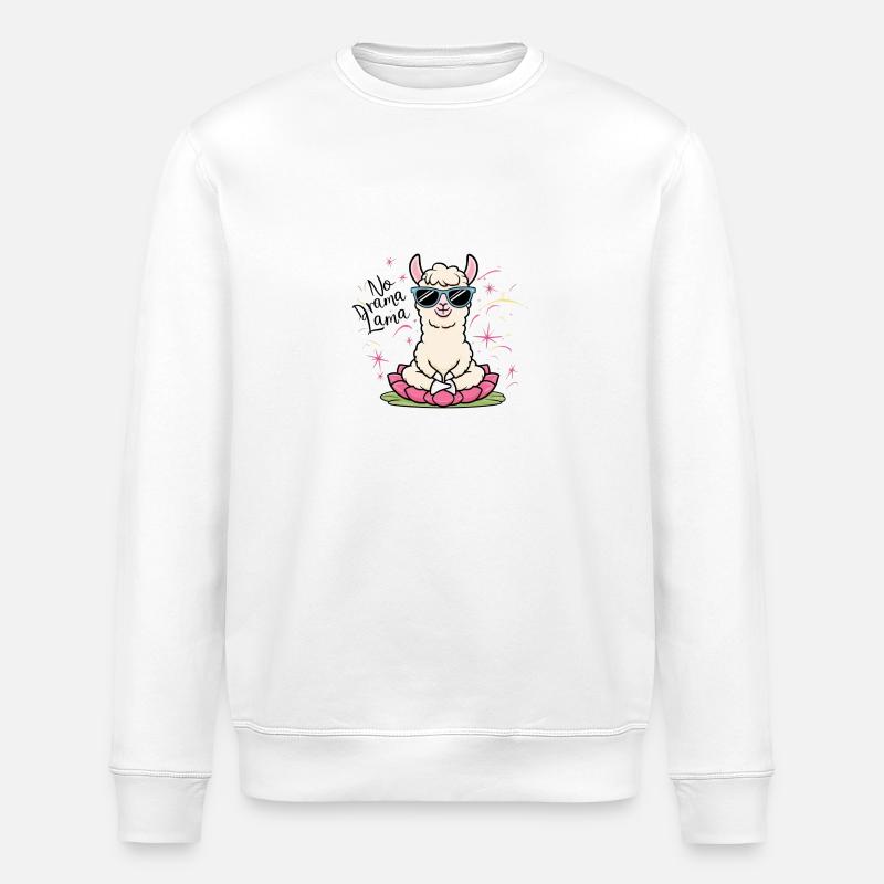 No Drama Lama - Stanley/Stella Unisex Bio-Sweatshirt ROLLER - Weiß
