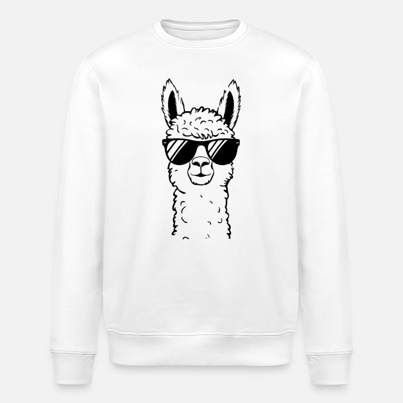 Alpaca llama alpacas animal - Stanley/Stella ROLLER Unisex Organic Sweatshirt - white