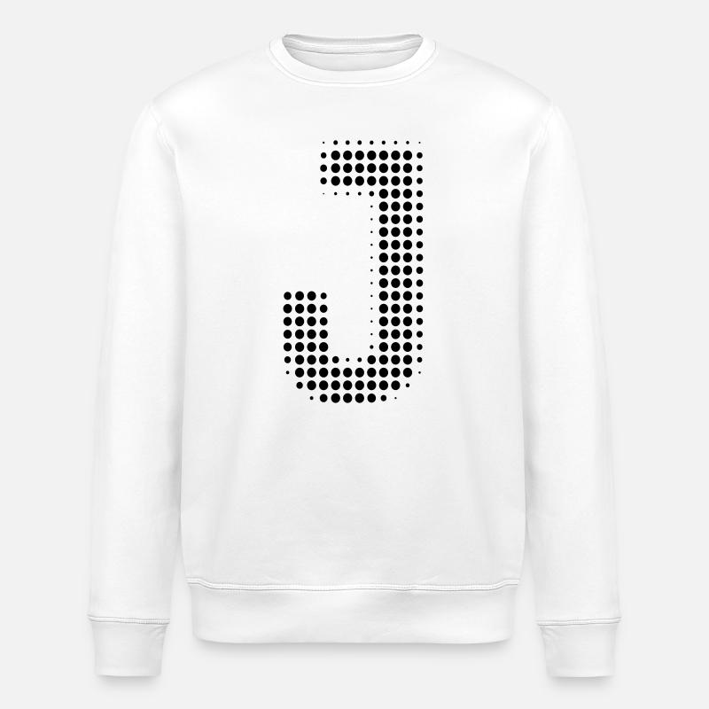 Grille de lettres J - Sweat bio ROLLER Stanley/Stella Unisexe - blanc