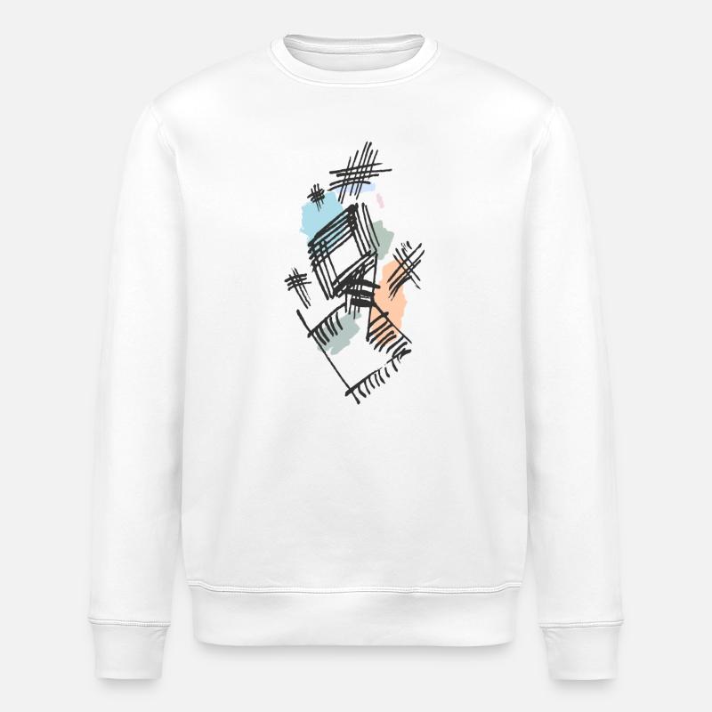 Abstrait - Sweat bio ROLLER Stanley/Stella Unisexe - blanc