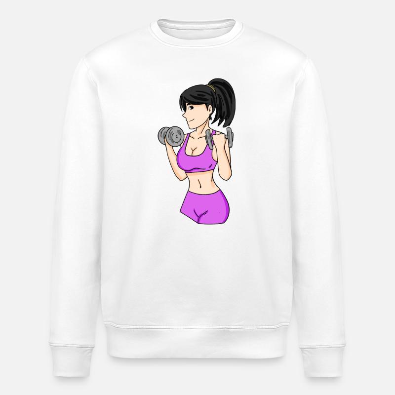 Filles avec haltères - Sweat bio ROLLER Stanley/Stella Unisexe - blanc