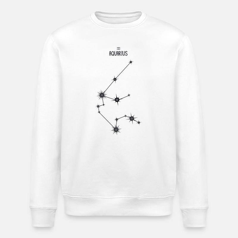 Wassermann Sternzeichen Sternbild Schwarz & Grau - Stanley/Stella Unisex Bio-Sweatshirt ROLLER - Weiß