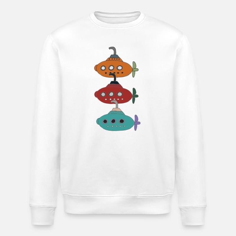 Fantasievoller Unterwasser-boote - Stanley/Stella Unisex Bio-Sweatshirt ROLLER - Weiß
