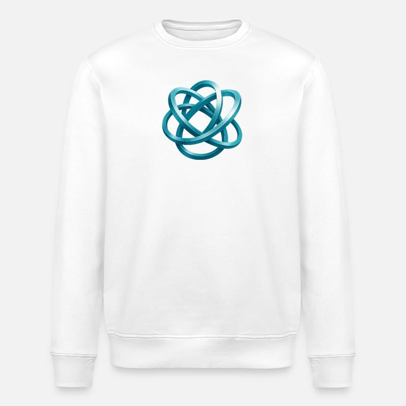 Blaues Geflochtenes Knotendesign - Stanley/Stella Unisex Bio-Sweatshirt ROLLER - Weiß