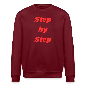 Schritt für Schritt Typografie - Stanley/Stella Unisex Bio-Sweatshirt ROLLER - Burgunderrot - Vorne - Nik (191cm)