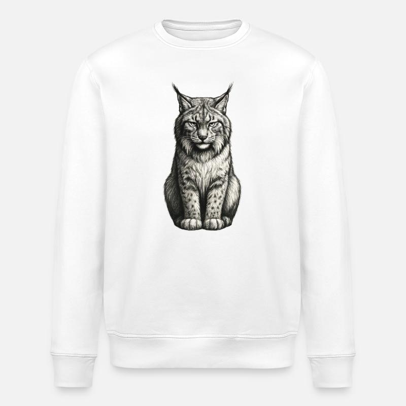 Lynx Silhouette Bleistift - Stanley/Stella Unisex Bio-Sweatshirt ROLLER - Weiß