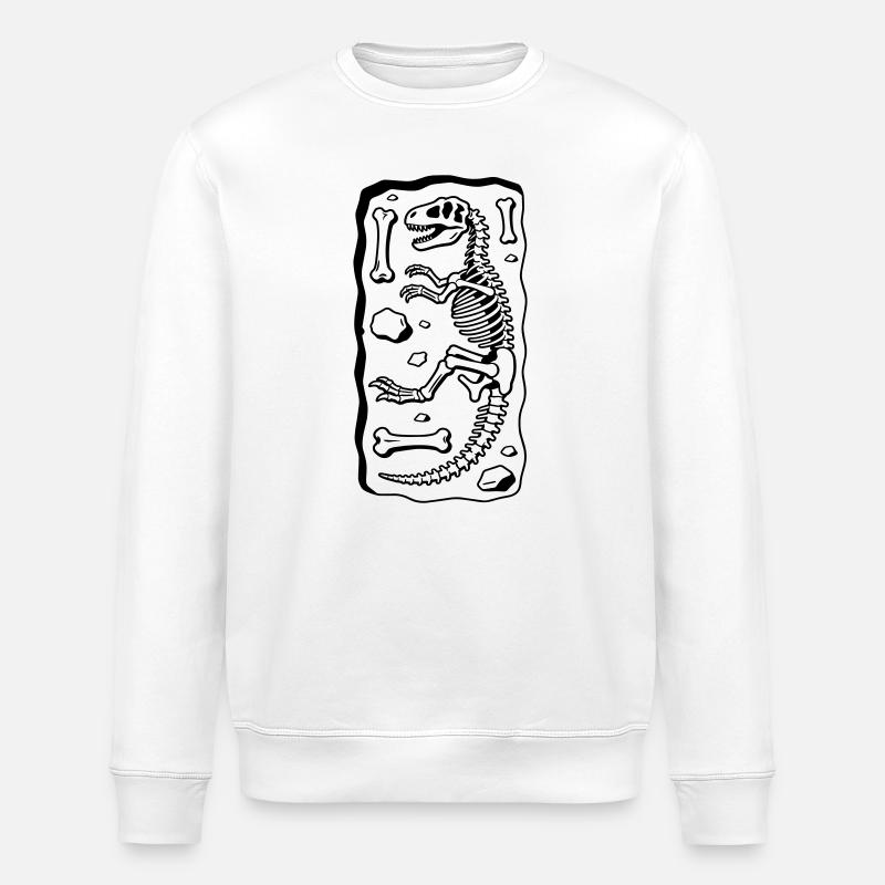 T-Rex-Skelett - Stanley/Stella Unisex Bio-Sweatshirt ROLLER - Weiß