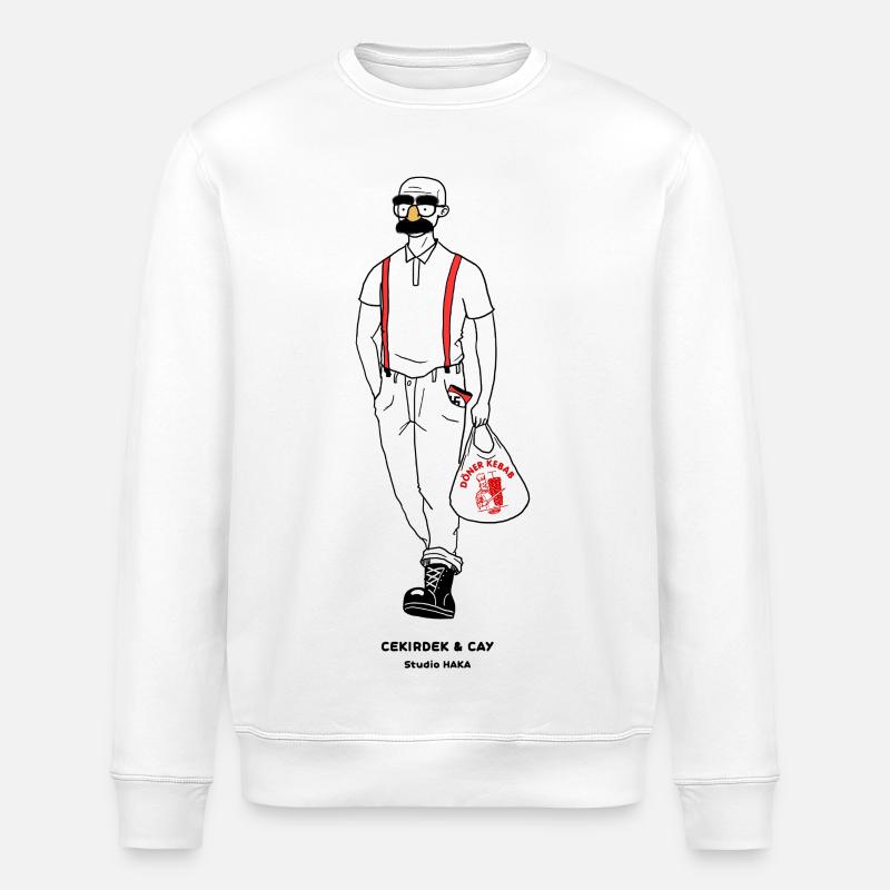 Nazis essen heimlich Döner - Stanley/Stella Unisex Bio-Sweatshirt ROLLER - Weiß
