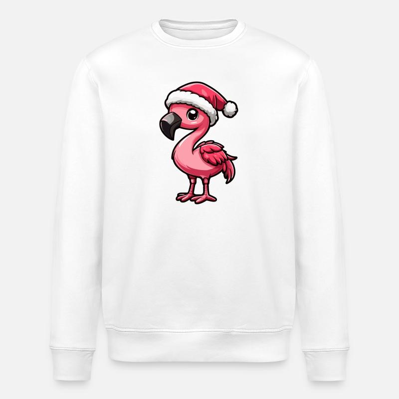Flamingo Weihnachten - Stanley/Stella Unisex Bio-Sweatshirt ROLLER - Weiß