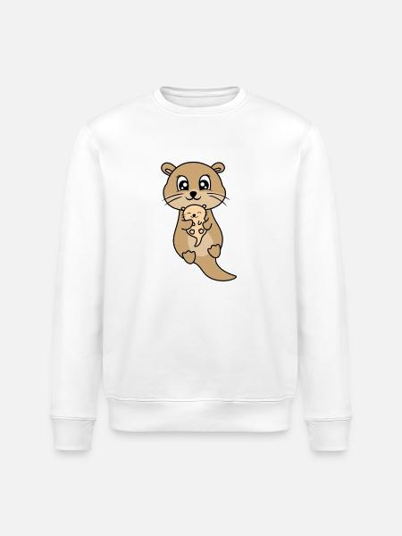 Mère et bébé loutre mignon - Sweat bio ROLLER Stanley/Stella Unisexe - blanc
