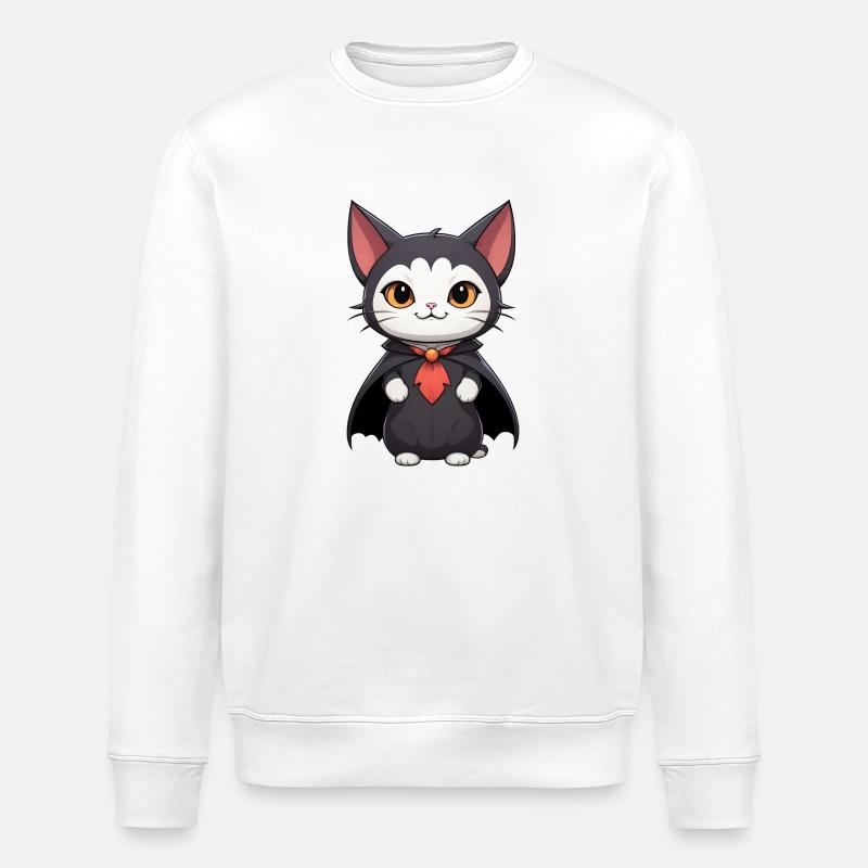 Halloween Chat vampire - Sweat bio ROLLER Stanley/Stella Unisexe - blanc