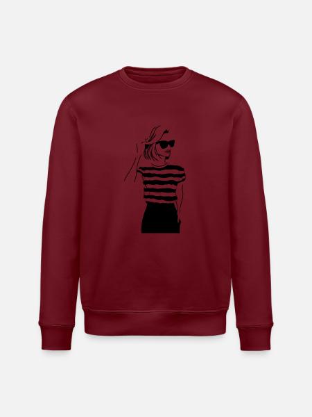 Girl with red Lips - Stanley/Stella ROLLER Unisex Organic Sweatshirt - white