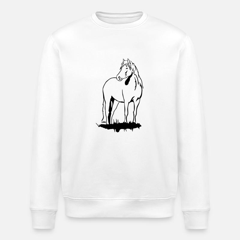 Haflinger Pony - Stanley/Stella Unisex Bio-Sweatshirt ROLLER - Weiß