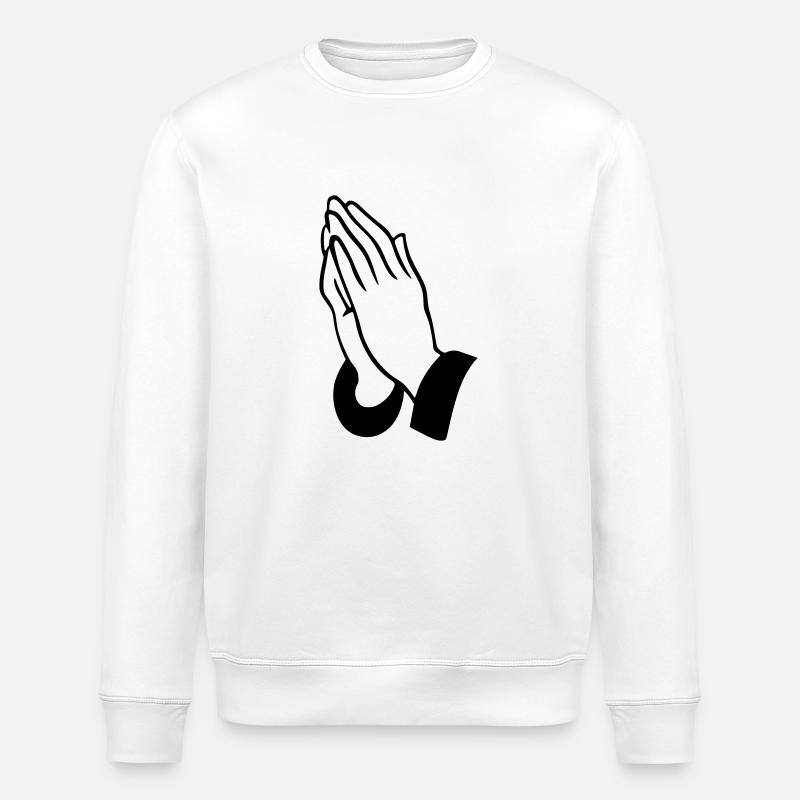 Praying hands - Stanley/Stella ROLLER Unisex Organic Sweatshirt - white