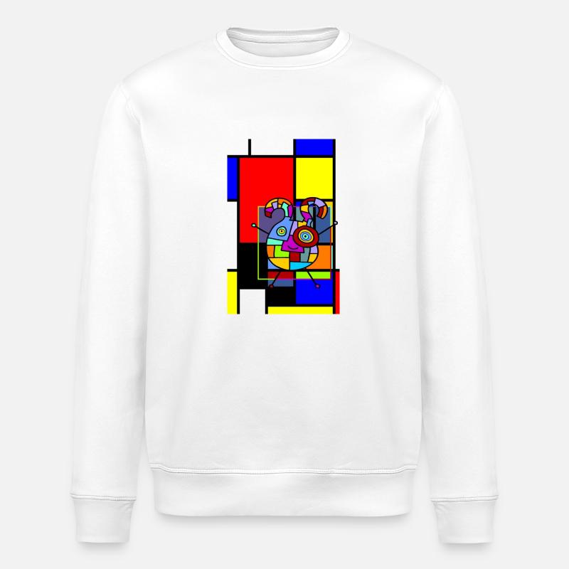LOVE GEOMETRIC SHAPES - Stanley/Stella Unisex Bio-Sweatshirt ROLLER - Weiß