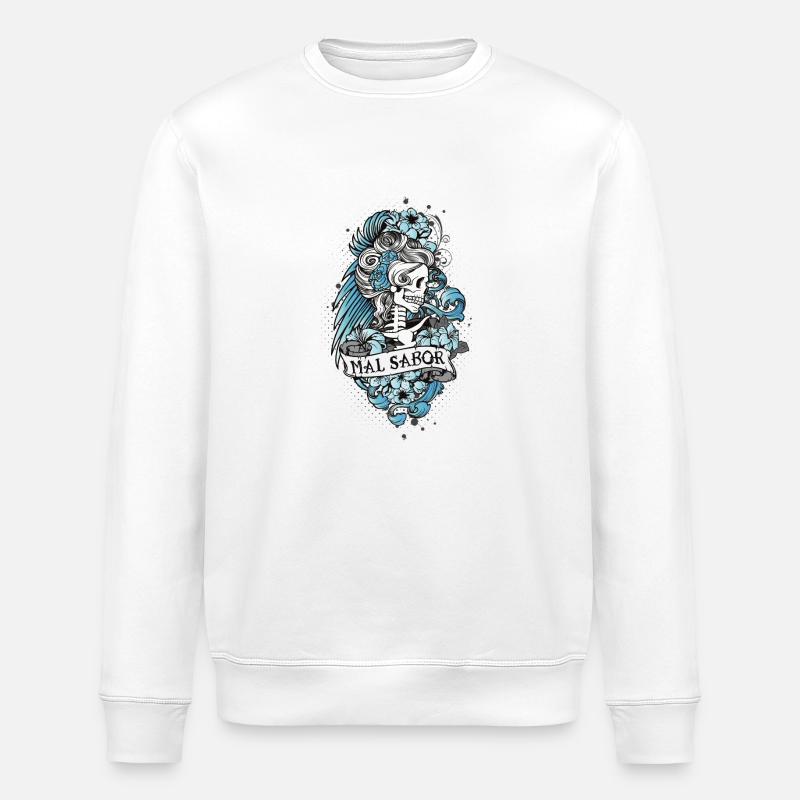 Catrina Tattoo Design - Stanley/Stella Unisex Bio-Sweatshirt ROLLER - Weiß
