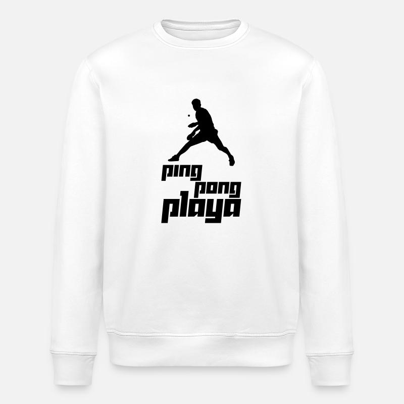 Ping Pong Playa (Vector) - Stanley/Stella ROLLER Unisex Organic Sweatshirt - white