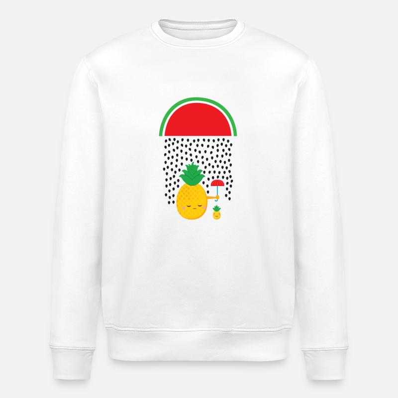 Pineapple Melon Rain - Stanley/Stella ROLLER Unisex Organic Sweatshirt - white