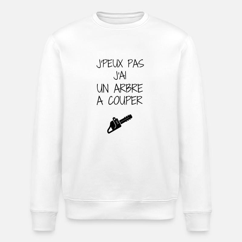 bûcheron / forêt / arbre / bois - Sweat bio ROLLER Stanley/Stella Unisexe - blanc
