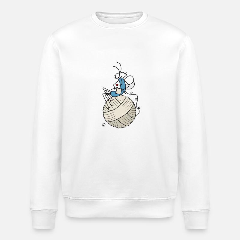 Djenné Wana aime tricoter - Sweat bio ROLLER Stanley/Stella Unisexe - blanc