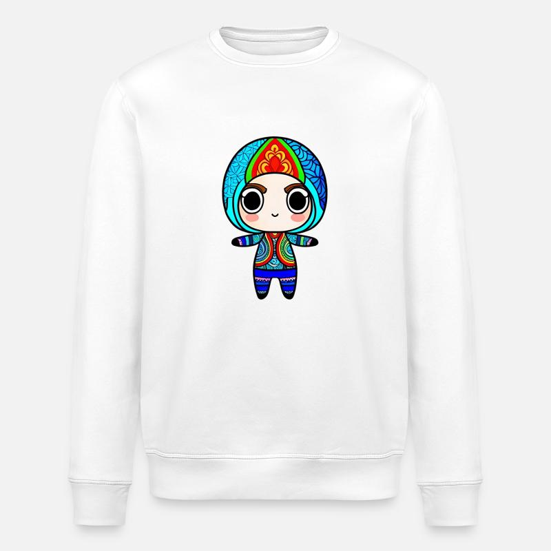 Chibi Zentangle - Stanley/Stella Unisex Bio-Sweatshirt ROLLER - Weiß
