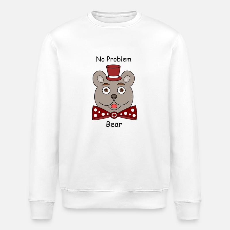 No Problem Bear - Stanley/Stella Unisex Bio-Sweatshirt ROLLER - Weiß