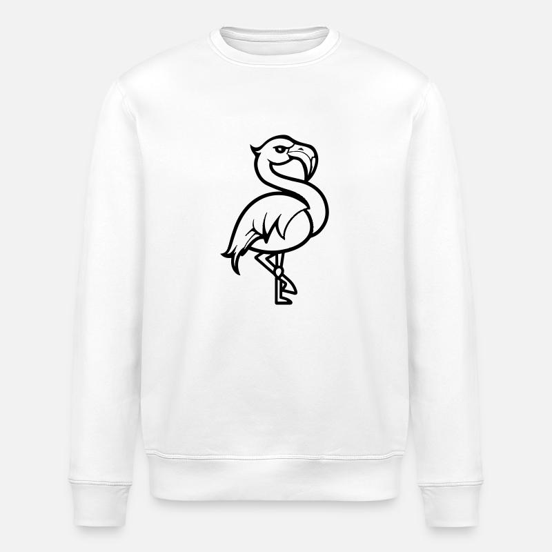 Flamingo Comic - Stanley/Stella ROLLER Unisex Organic Sweatshirt - white