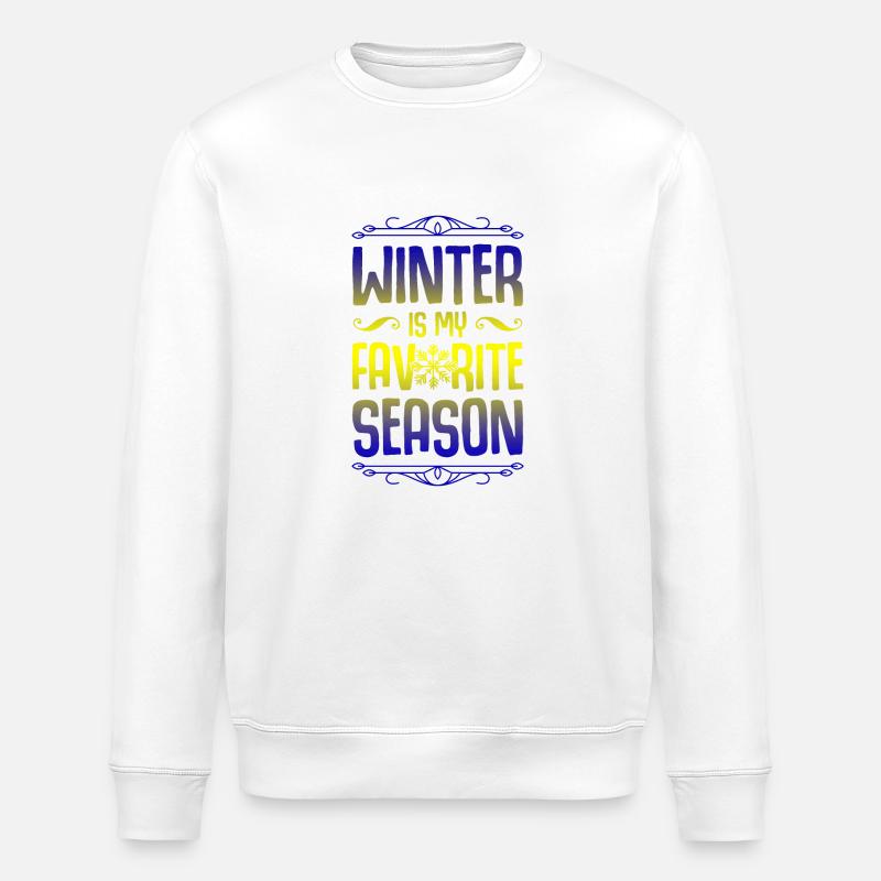 L’hiver est ma saison préférée - Sweat bio ROLLER Stanley/Stella Unisexe - blanc
