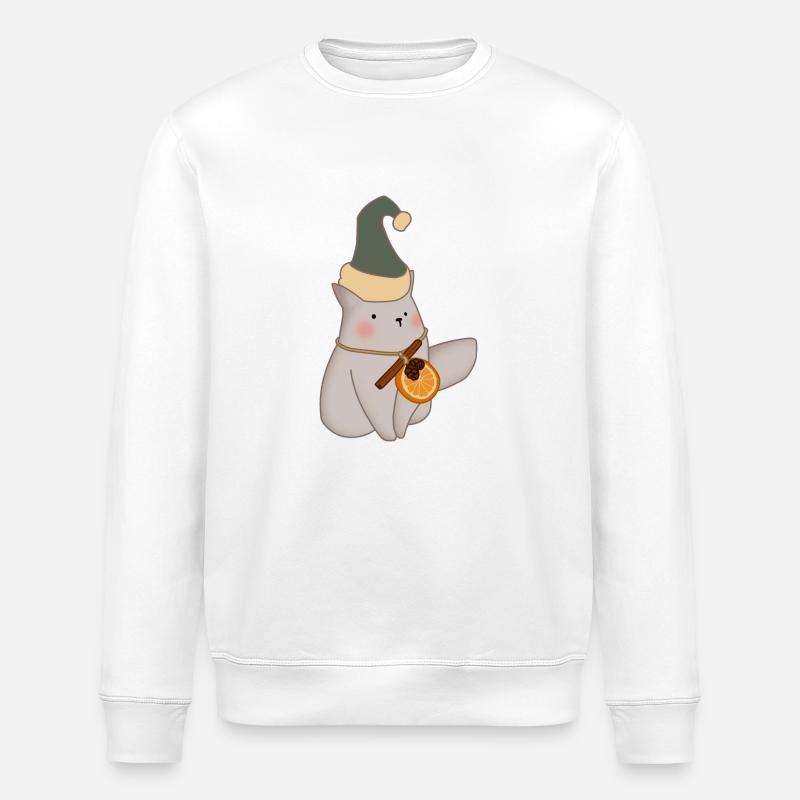 Weihnachtskatze - Stanley/Stella Unisex Bio-Sweatshirt ROLLER - Weiß
