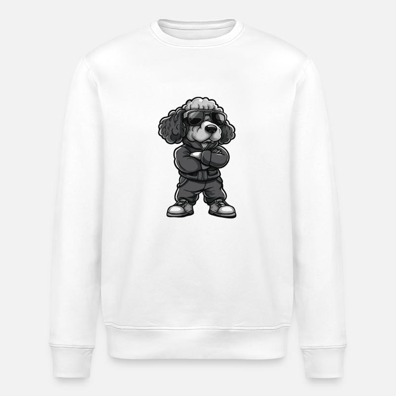 pudel hund comic - Stanley/Stella Unisex Bio-Sweatshirt ROLLER - Weiß